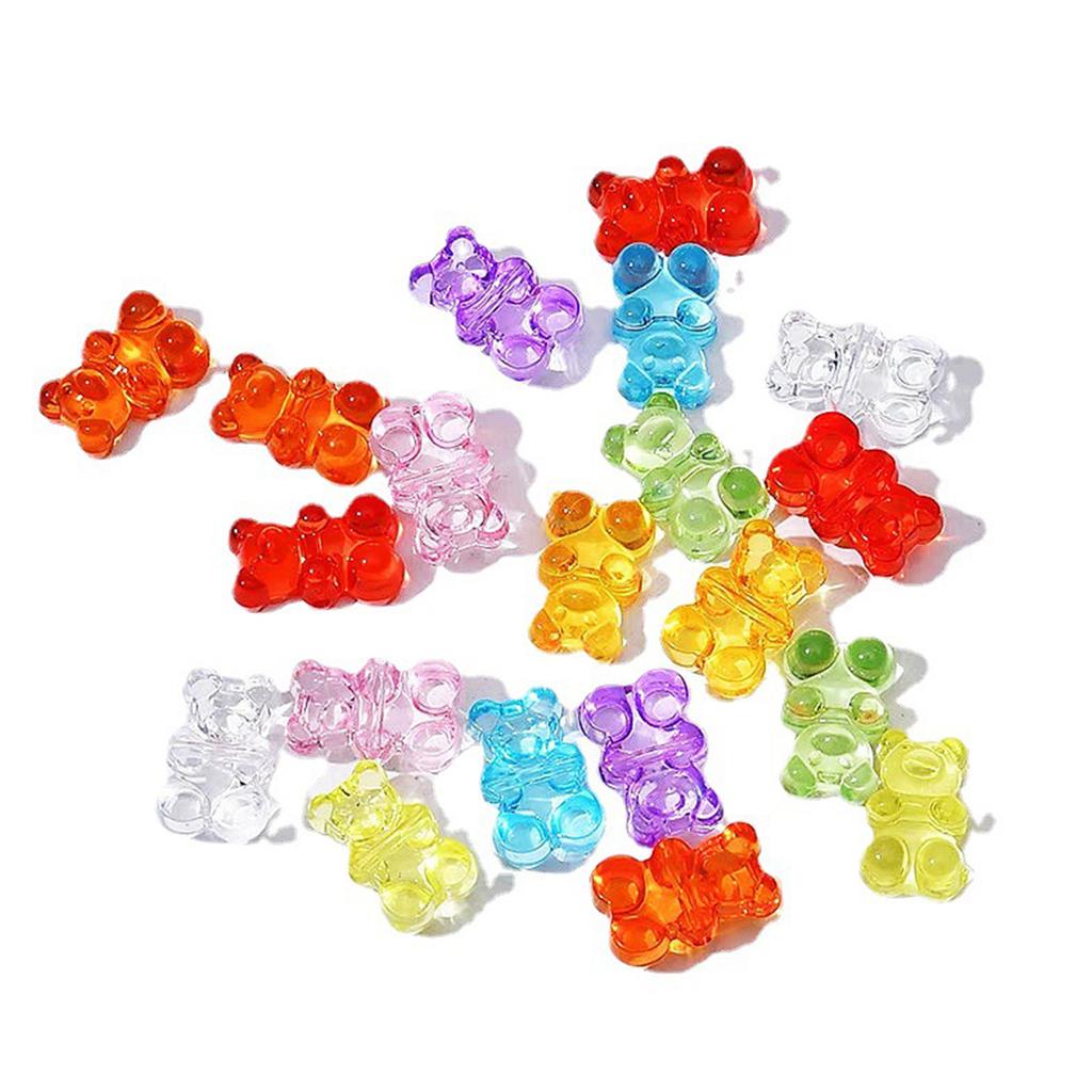 Set of 10 DIY Jewelry Supplies Bear Pendants Bear Jewelry Making Part Acrylic Material for DIY Bracelet Bangle Necklaces