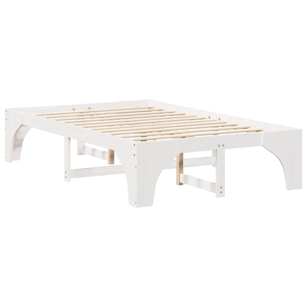 Bed Frame White 120 x 200 cm Solid Pine Wood