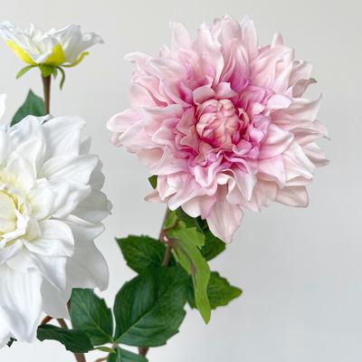 Künstliche Dahlienblumen zur Dekoration Realistische Haptik Rosa Hochzeitsblumenarrangement Kunst Weiße Silikon-Dahlienblumen