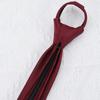 Tie Men'S Business Dress New Burgundy Fine Stripe Zipper Professional Wedding Groom Korean Edition Zipper Tie Pocket Towel