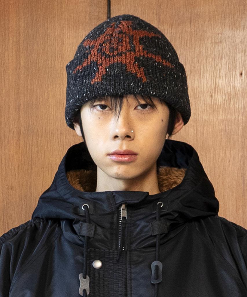 GLACK Gc070 Sunflare Heathered Knit Beanie (Black)