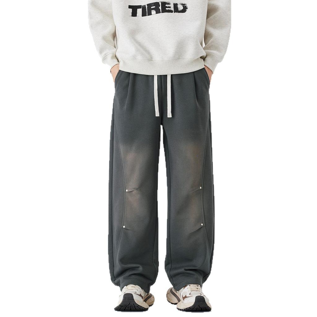 American Trendy Brand Loose Wide-leg Small Scimitar Sweatpants Men's Autumn New Drape Elastic Waist Casual Pants