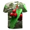 3D Digital Printed T-shirt with Vegetable Pattern Loose Round Neck Short Sleeved Men's T-shirt