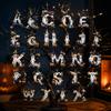 Tree Hanging Gift Tag Accessories Halloween Letter Ornament, Spooky Wooden Alphabet Letters Pendant with Ghost Reusable Seasonal Decor Pumpkin