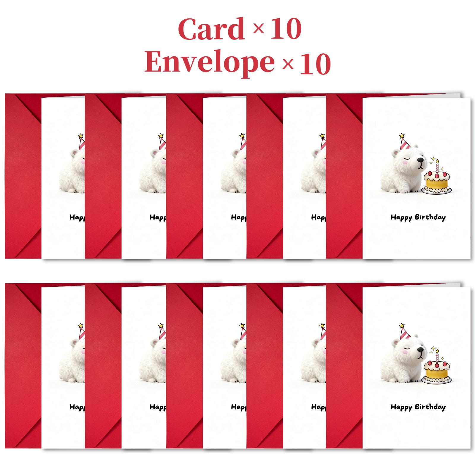 

Набор из 10 мультяшных конвертов для поздравительных открыток с днем рождения с разнообразными креативными поздравительными открытками One Size