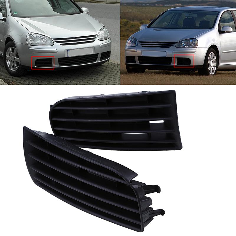 Front Bumper Lower Grille Replacement for VW Golf 5 MK5 2004-2009,ABS Black Car Exterior Fog Light Vent Cover Trim
