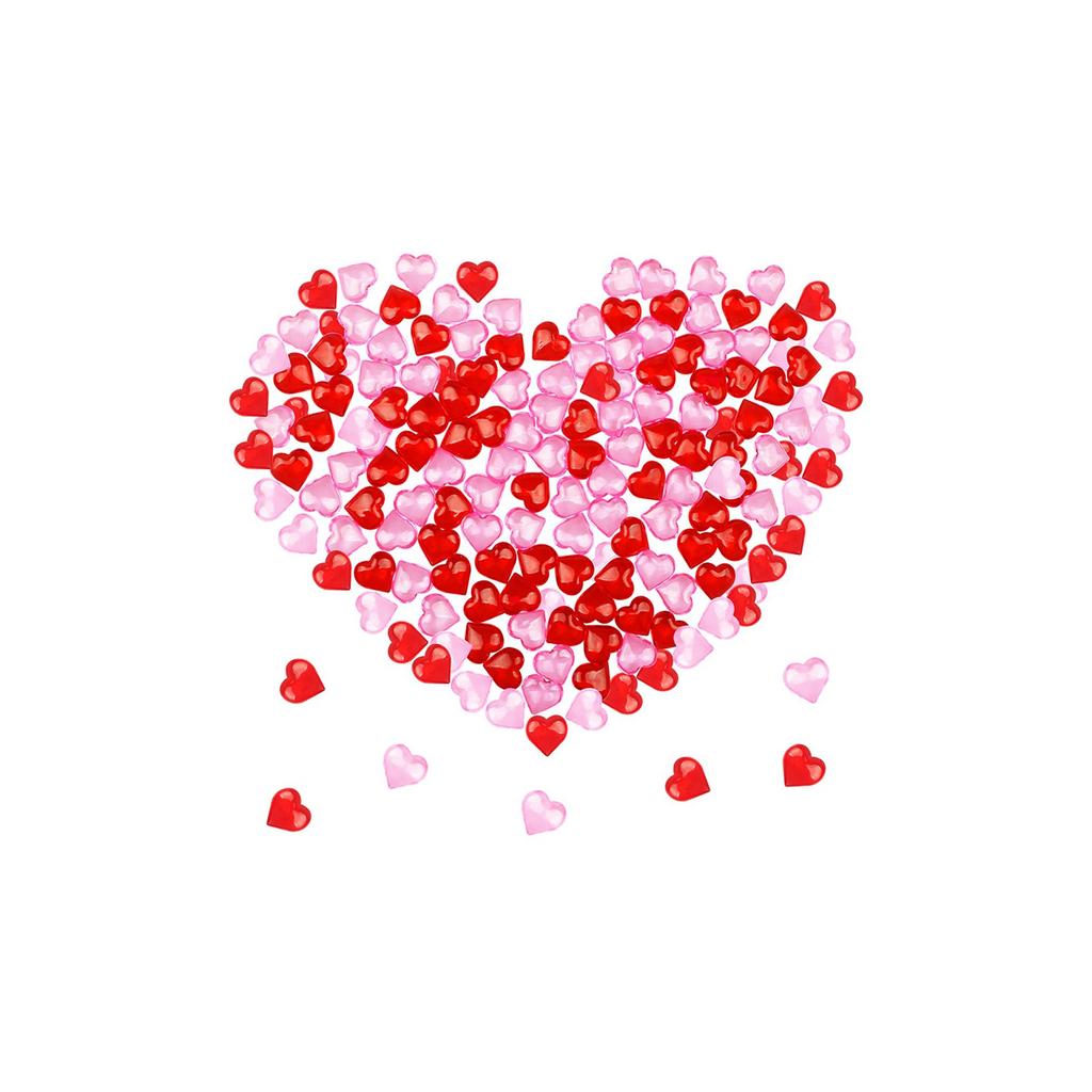 10mm Smooth Acrylic Red Hearts Valentine's Day Wedding Decoration DIY Accessories