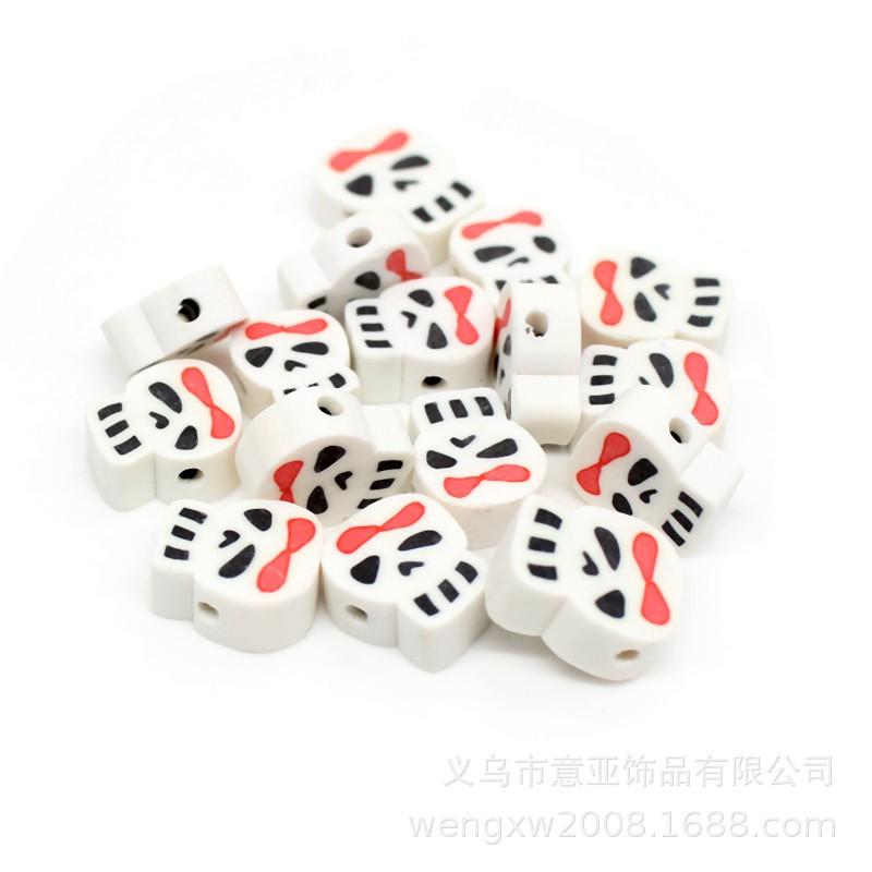 Halloween Polymer Clay Beads Spooky Skull Pumpkin Ghost Spacer DIY Jewelry Making 10mm 1000pcs
