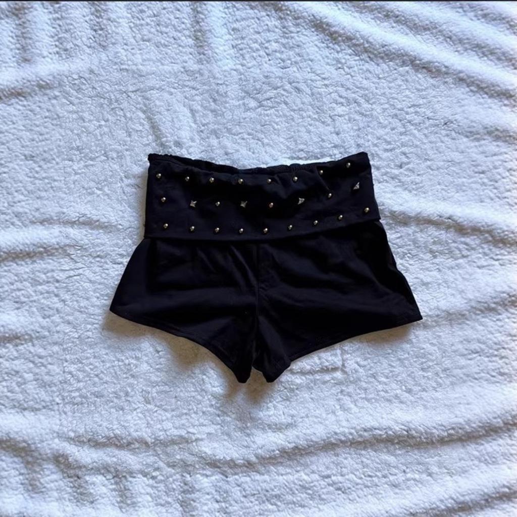 VIONA Mode Femme Emo Noir Décontracté Imprimé Mode Y2K Sexy Coupe Ajustée Polyvalent Taille Basse Gothique Hip-hop Street Short