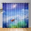 Cartoon Ladybug Curtain Funny Animal Translucent Voile Curtains Bedroom Living Room Balcony Decor Tulle With Sheer Polyester Perfect For