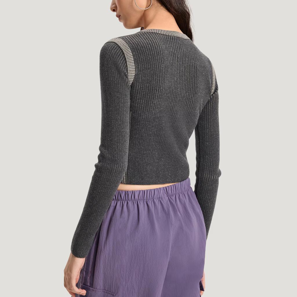 Adidas Originals Sweater Jacket Classic Fitted Comfortable Crew Neck Sports Long Sleeve Knit Top Women tops KR5037