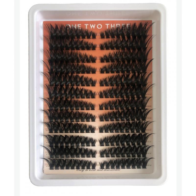 Natural-Looking DIY Eyelashes 198 Strands 11 Rows Synthetic Fiber False Lashes Daily Wear