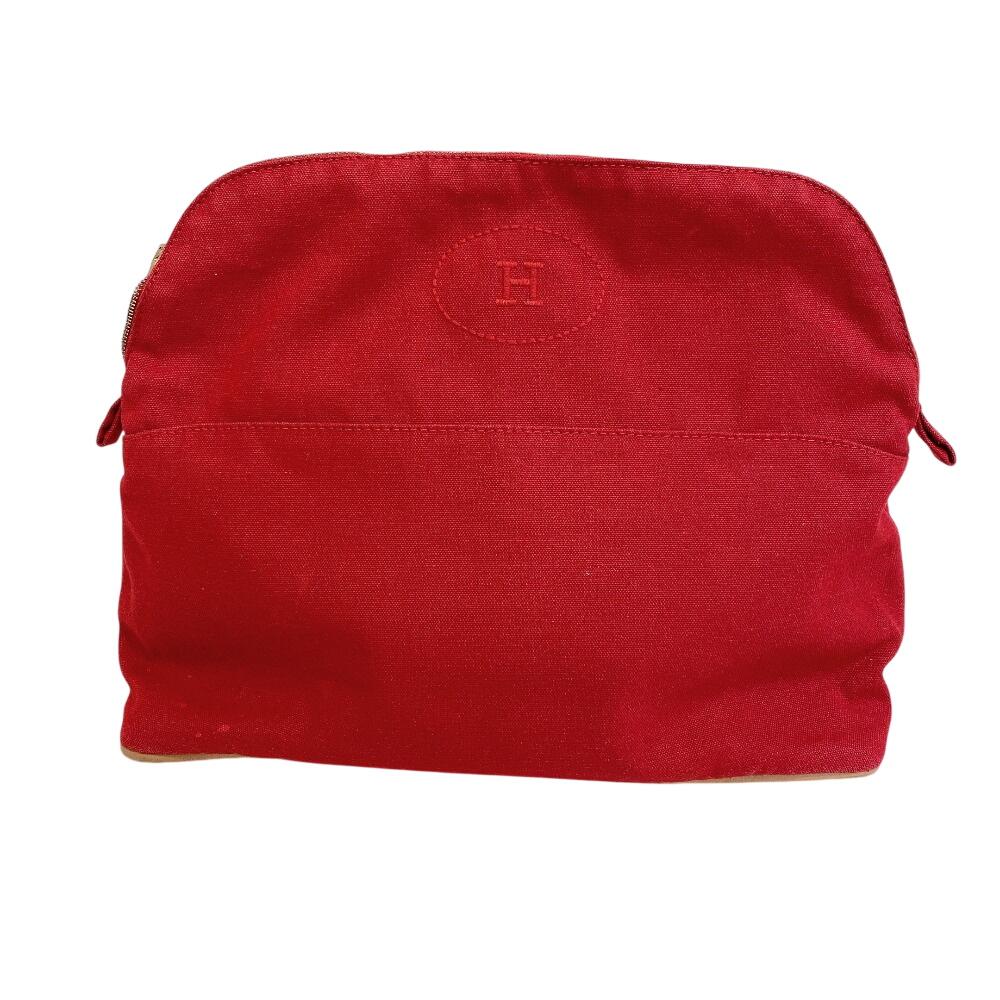 

HERMES canvas Bored porch GM Pouch Red canvas Used