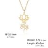 Cazador Stainless Steel Lotus Flower Yoga Om Unalome Pendant Necklace for Women Gift Buddhism Neck Chain Mandala Amulet Jewelry