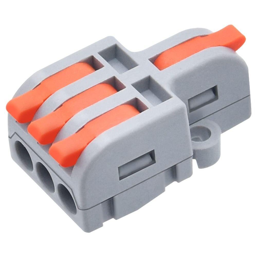 

10pcs Stainless Steel 1 in 3 Out Lever Wire Connectors Copper Wire Splitter Electrician