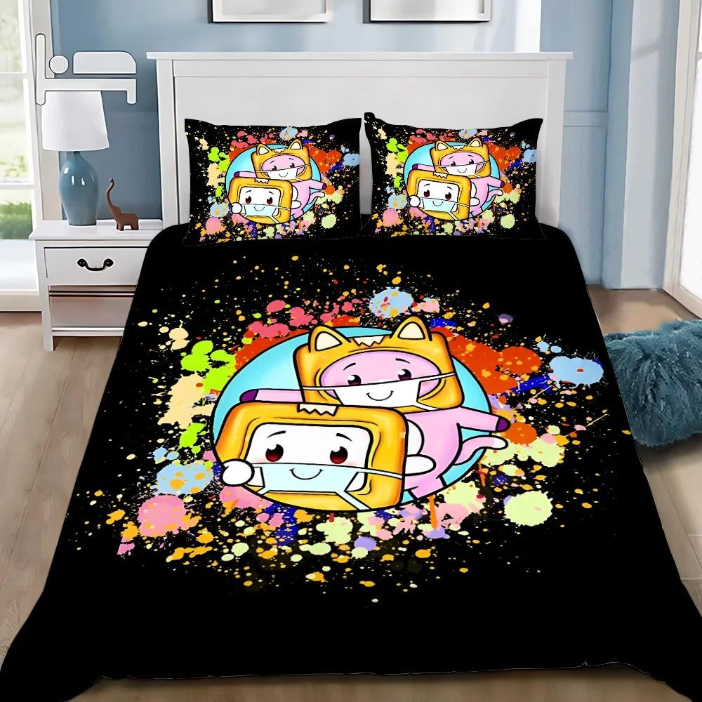 Exquisite 3D Lankyboxe Wallpaper Foxy Boxy Printing Bedding Set Duvet Cover Comforter Bed Adult Youth Girl Boy Gift