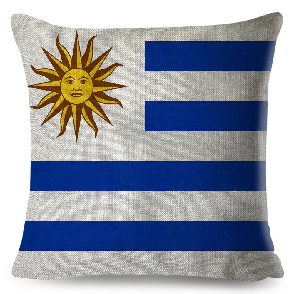 50 Style National Flag Cushion Cover for Sofa Home Children Room Decor Geometric Print Pillowcase Polyester Pillow Case 45x45cm