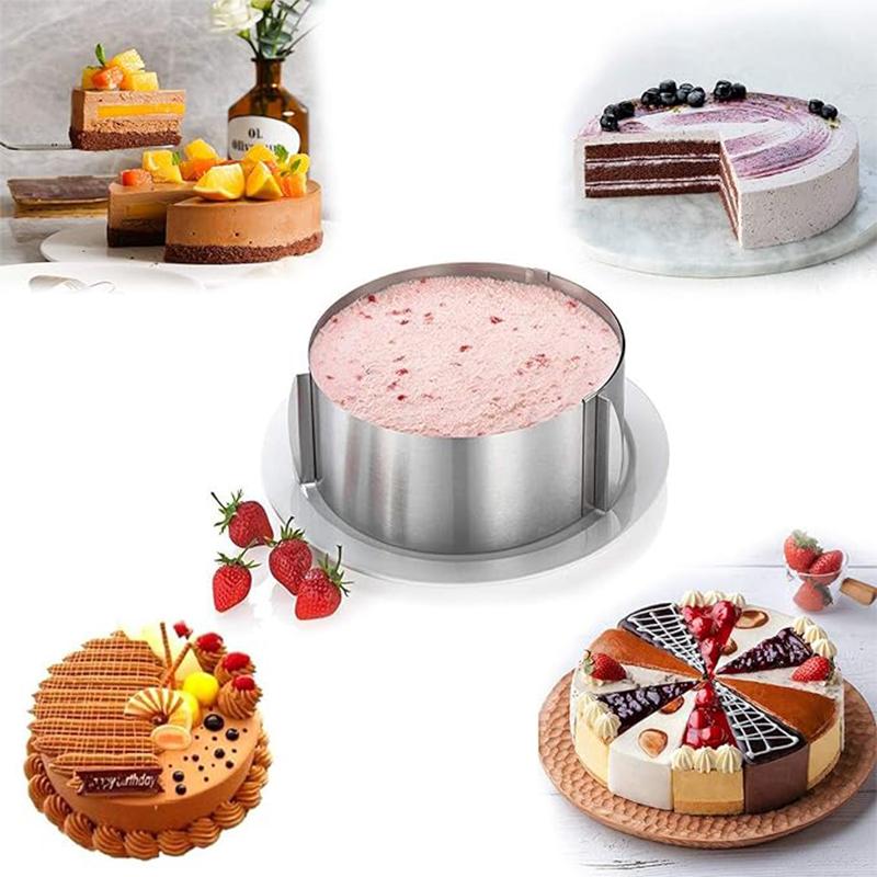 Adjustable Cake Mousse Mold Stainless Steel 15.24 To 30.48 Cm Cake Mold Ring Baking Decoration