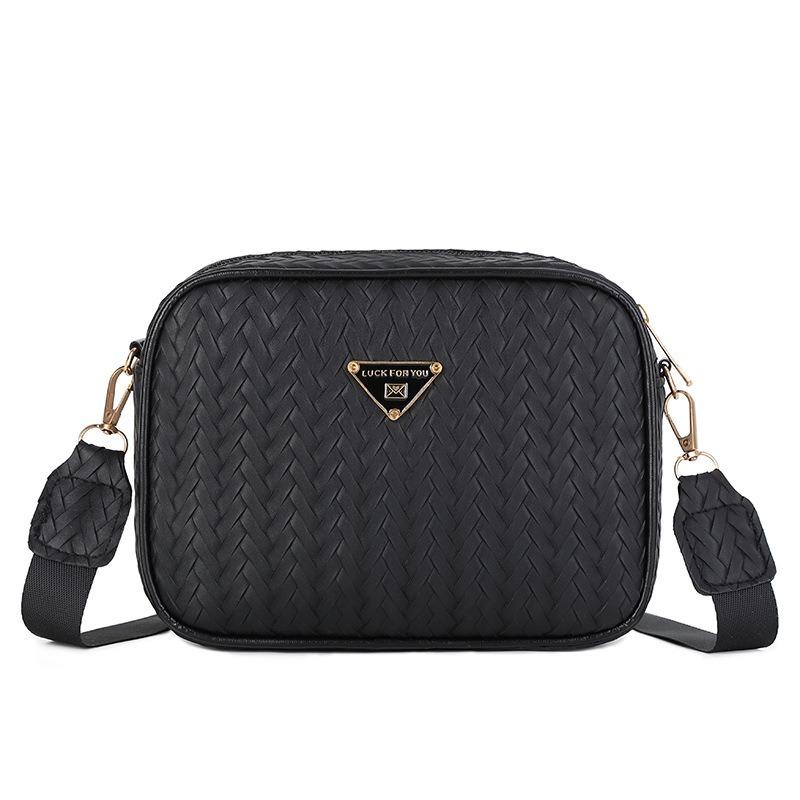 Fresh and sweet women's oblique span bag, new straw mat pattern personalized niche cosmetic bag, mobile phone bag