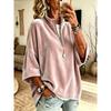 Women Velvet Top V Neck Long Sleeve Loose Fit Soft Fabric