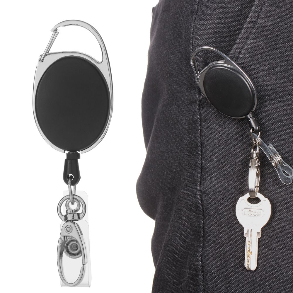 

1pcs Clip Key Ring Anti-Lost Clip Stationery Badge Holder Retractable Lanyards Keychain Clip