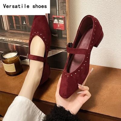 Women Suede Chunky Loafers Elegant Dress Shoes Autumn  Trend Brand New Party Fashion Sandals Shallow Pumps Zapatillas Mujer