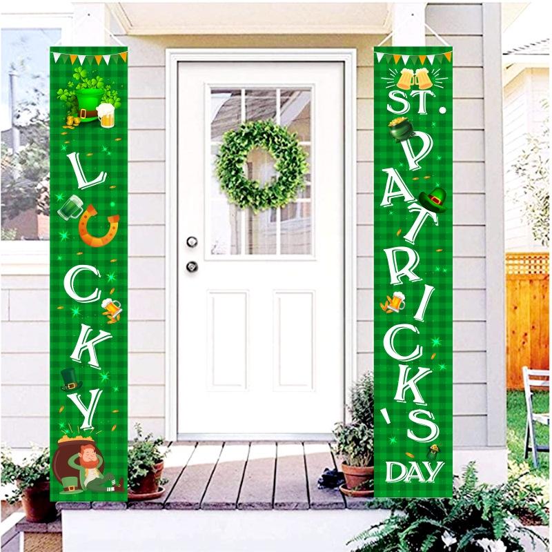 St. Patrick's Day Festive Decor-durable Door Curtain-irish Green Banner