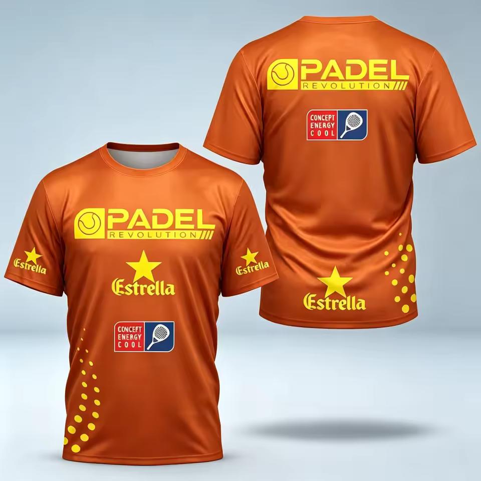 Pánské 3D potisk Padel Revolution Estrella dres Prodyšné Rychleschnoucí Krátký rukáv Padel tenisové tričko Sportovní trénink Fanouškovská uniforma Vrcholy