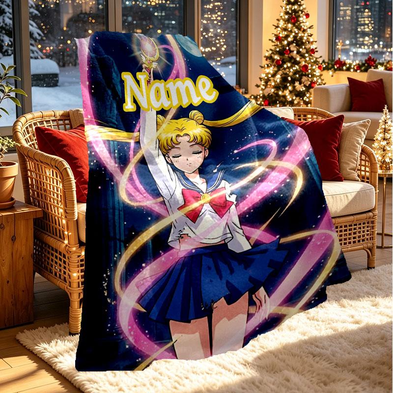 Benutzerdefinierte personalisierte Sailor Moon Druckdecke, Heimdekoration, Schlafzimmer, Sofa, Camping, Couch, Geschenke für Geburtstag Weihnachten