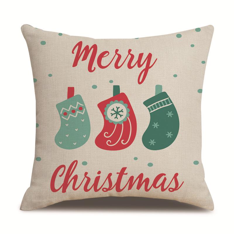 Christmas Creative Single-sided Pillowcase Living Room Linen Car Pillowcase Sofa Pillowcase Bedside Cushion Cover