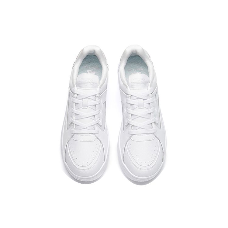 Anta Lifestyle Series Thick Sole Non-Slip Low-Top Skate Shoes Men Sneakers White Silver 912218066-2