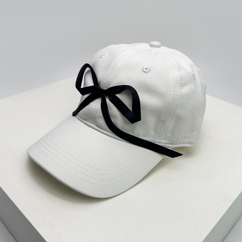 New Men Women Korean Bow Ribbon Baseball Hats Sunshade Niche Ins Breathable Snapback Caps Versatile Fashion Sweet Simple Student