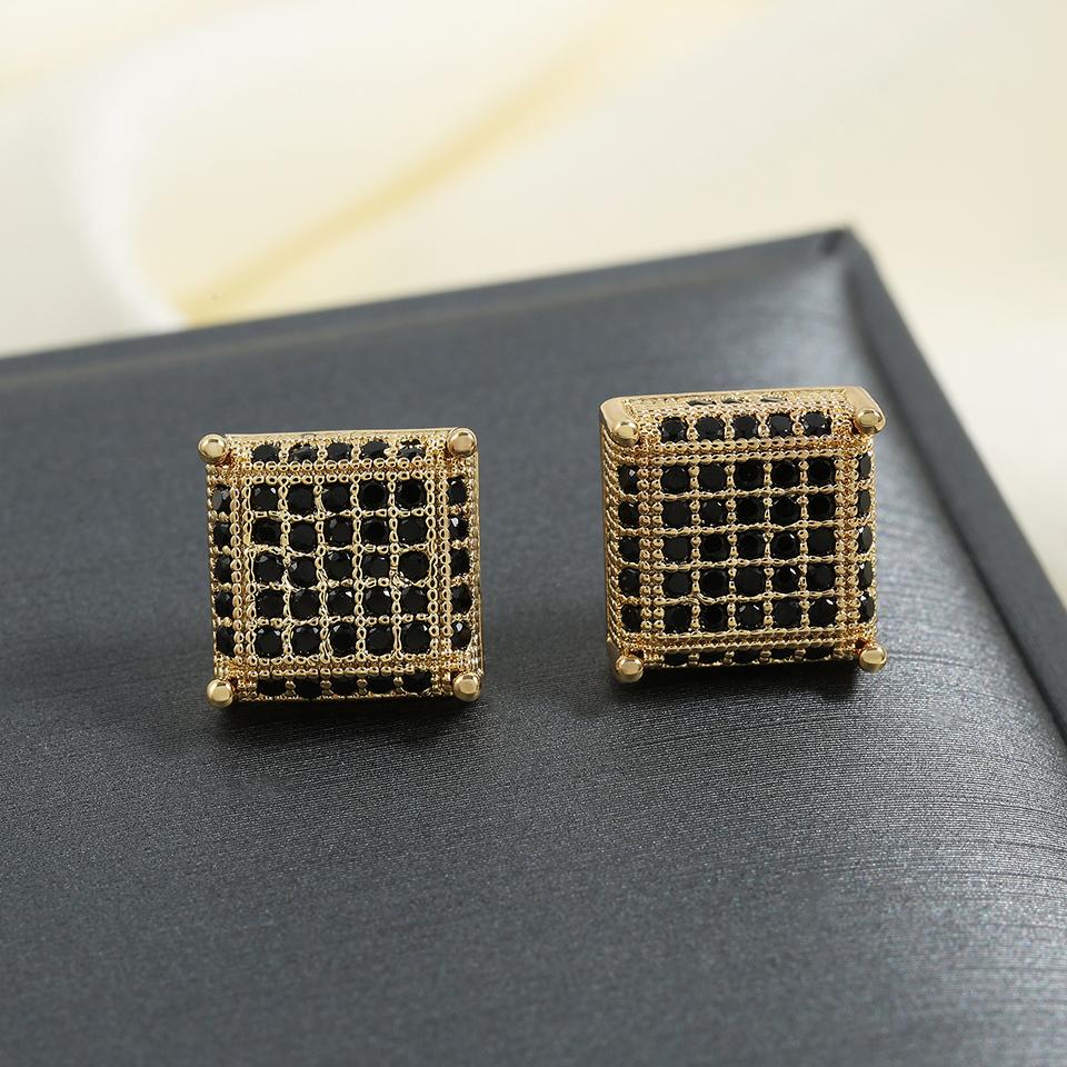 ZAKOL Buling Zirconia Earrings for Men Iced Out Micro Full Paved CZ Crystal Copper Earring Fashion Hip Hop Zircon