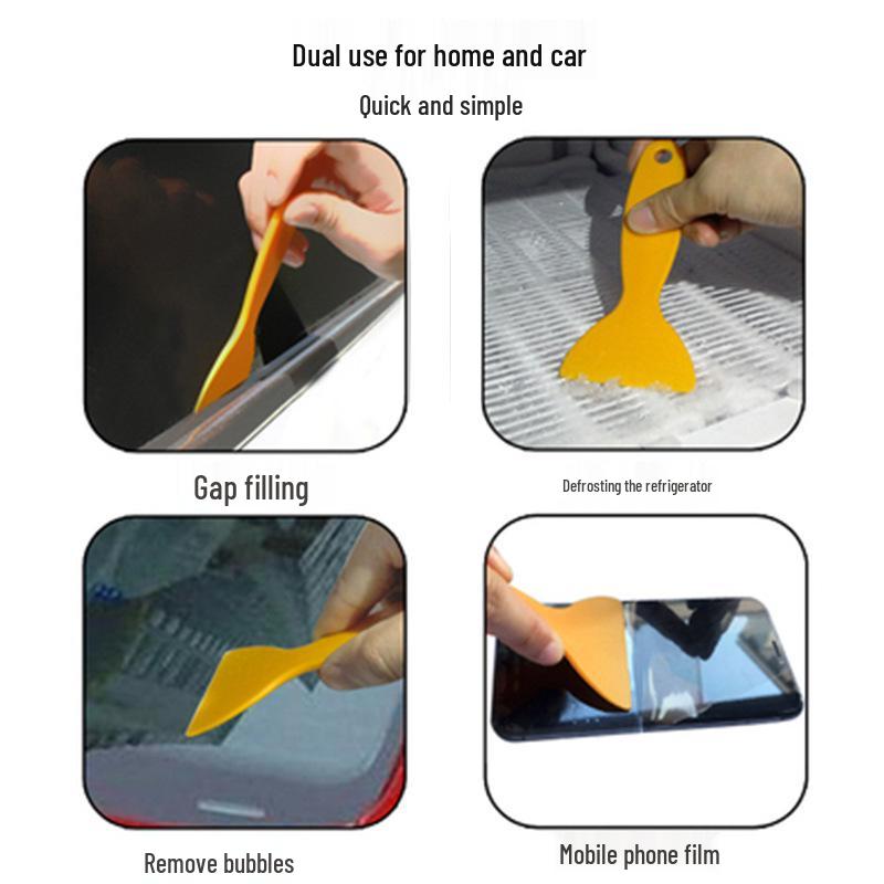 Triangular Yellow Plastic Scraper for Car Film & Sticker Application
