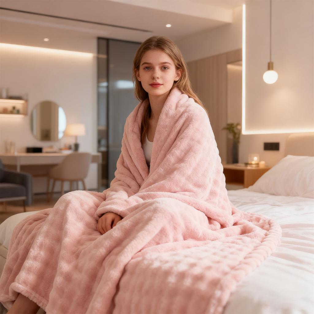 High Weight Bubble Rabbitflannel Carpet Sofa Blanket Gift Casual Coral Velvet Small Rug