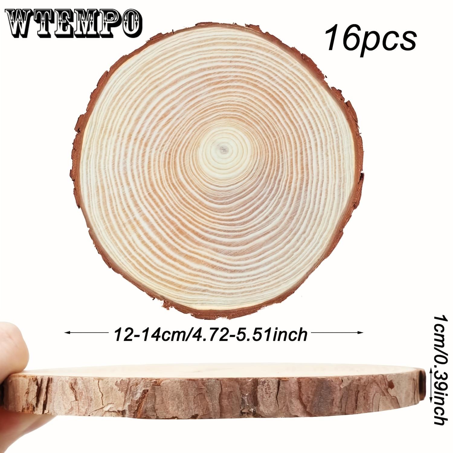 

16 шт. Деревянные спилы для центральных элементов 4,72-5,51 дюйма, Круглые деревянные диски для поделок, Рождественские украшения, Деревянный спил для деревенского свадебного декора 12-14cm-16pcs