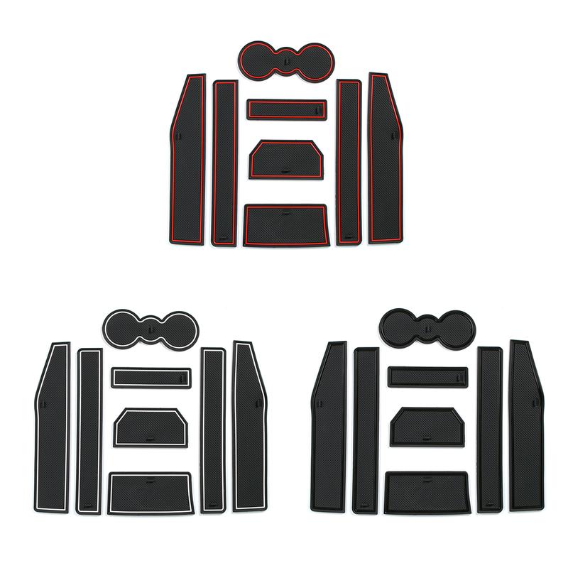 Per Range Rover Evoque L538 Kit Tappetini per vani portaoggetti 2012-2018 Gomma Antiscivolo Pad per scanalature portiere Sottobicchieri per portabicchieri