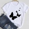 Women T-Shirt Summer Ladies Tops Cute Aesthetic Fashion 90S Print Kawaii Basic Clothing Female Clothes Tees Beautiful Butterfly