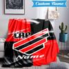 Custom Name Black Stripes Athletico Crest Blanket Lightweight Ideal Bedding Blanket Perfect for Travel, Camping, Living Rooms,Sofas,Christmas gift