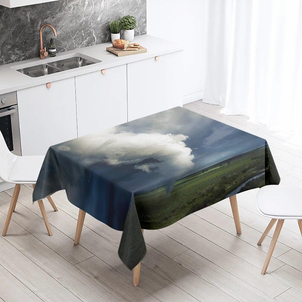 

Скатерть с принтом «Жестокий торнадо» для отдыха на природе, кемпинга, противообрастающая водонепроницаемая прямоугольная скатерть для украшения стола 40x70cm