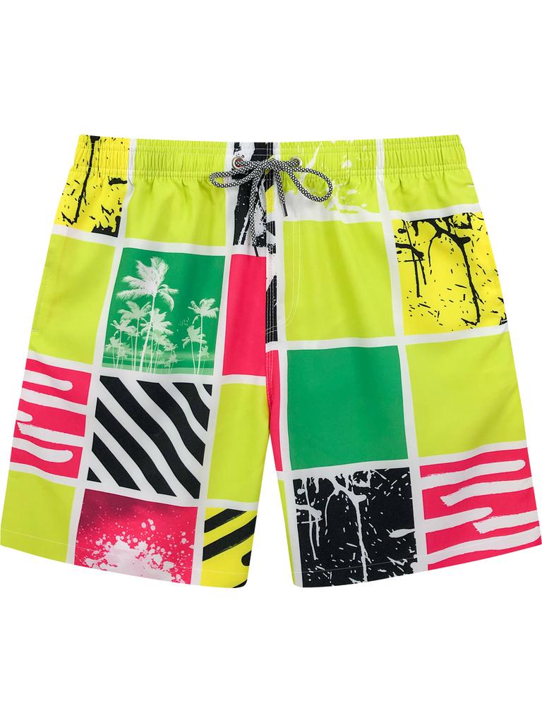 European And American Loose Casual Hawaiian Flower Shorts Men'S Summer Youth Floral Ice Silk Vacation Seaside Beach Pants