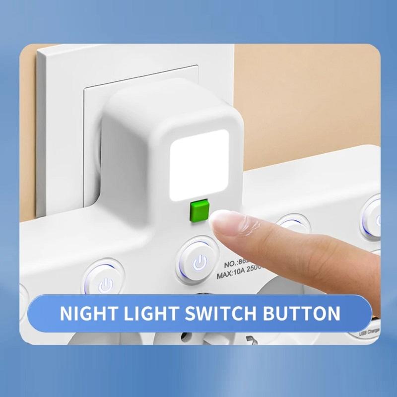 EU Wall Plug 1 to Multiple Sockets Multitap – USB & Type-C Ports, No Cord, 2500W Max
