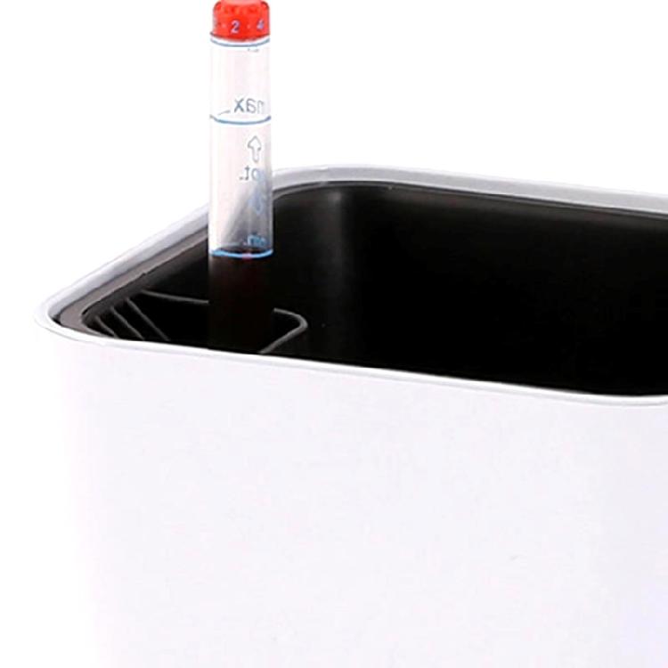 Plastic Self Watering Flowerpot Lazy Desktop Rectangular Square Plant Flower Pots with Water Level Indicators for Office