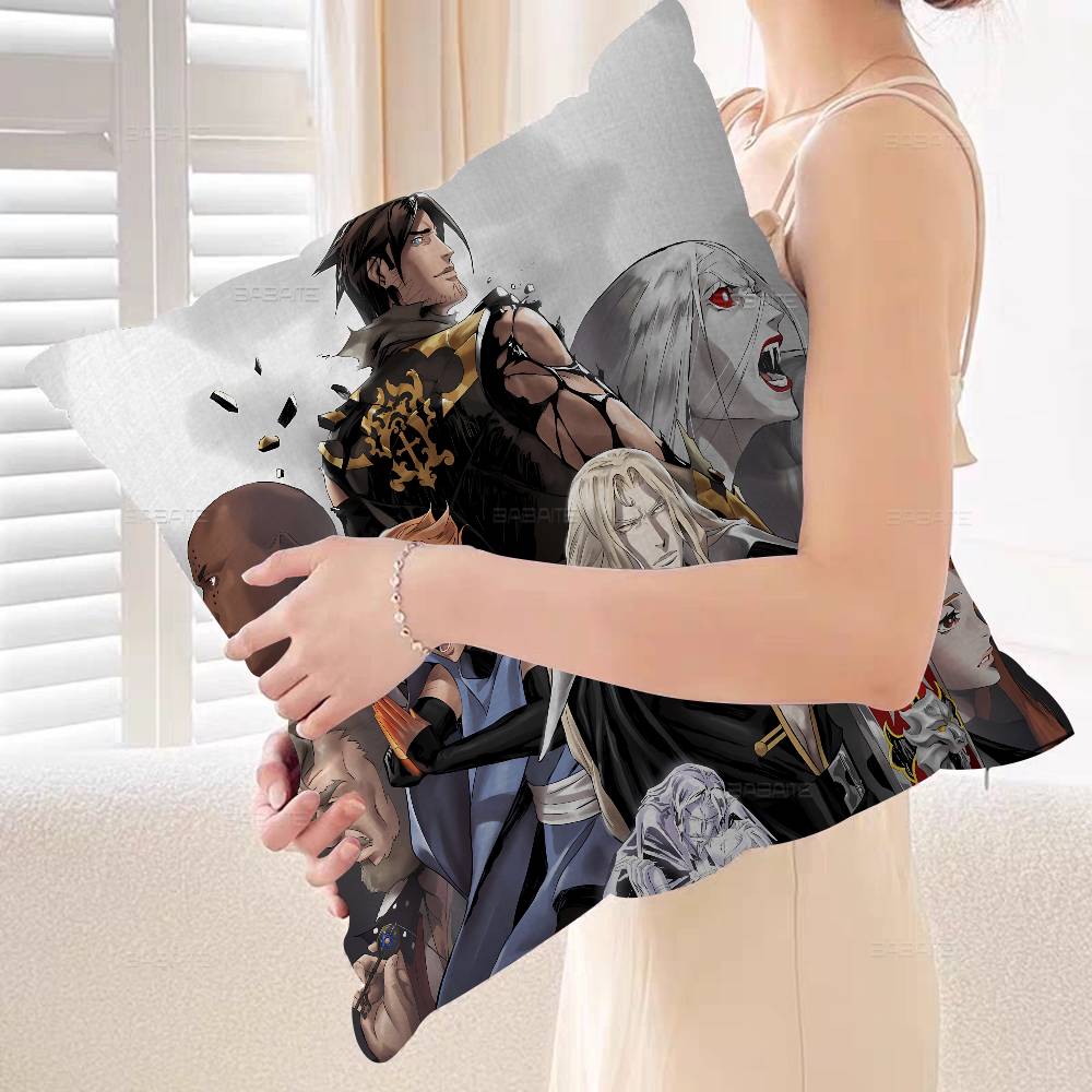 Anime Castlevania Cushion Cover Inches Farmhouse Decor Home Throw Pillow Covers for Couch Decorations