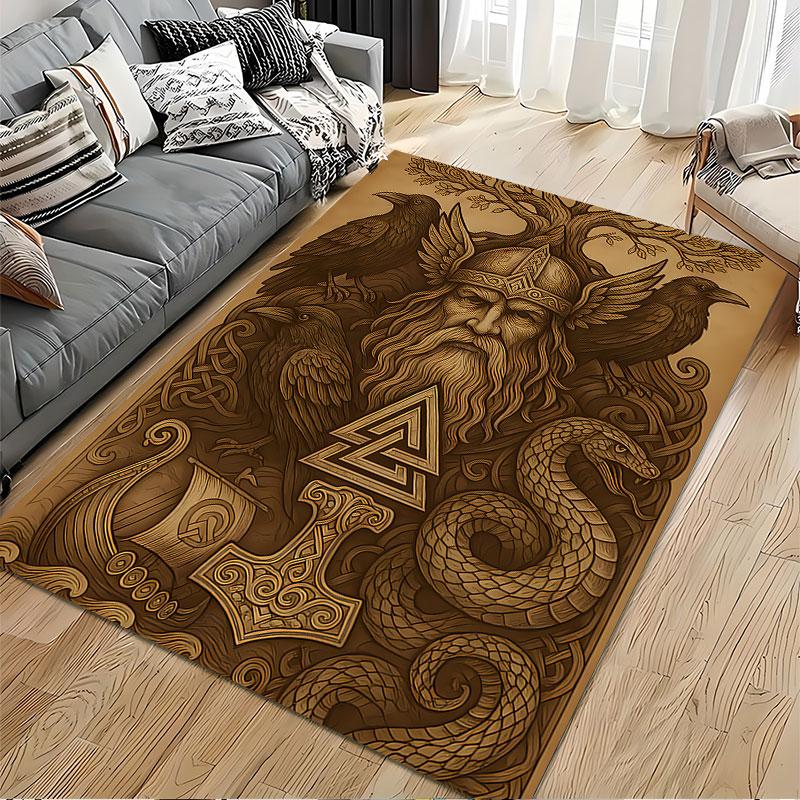 Norse Mythology Viking Art Suitable As a Non-slip Mat for the Living Room or Bedroom Sofa