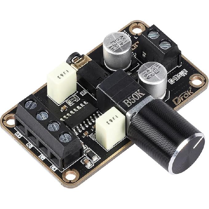 DROK 5W+5W Mini Audio Amplifier Board PAM8406 DC 5V Digital Stereo Power Amp 2.0 Dual Channel Class D Amplify Module for Speaker Sound System DIY