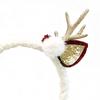 Christmas Headband for Women Fleece Reindeer Antlers Headband with Bow Pompoms for Xmas Party Supplies Halloween Cosplay Accessory
