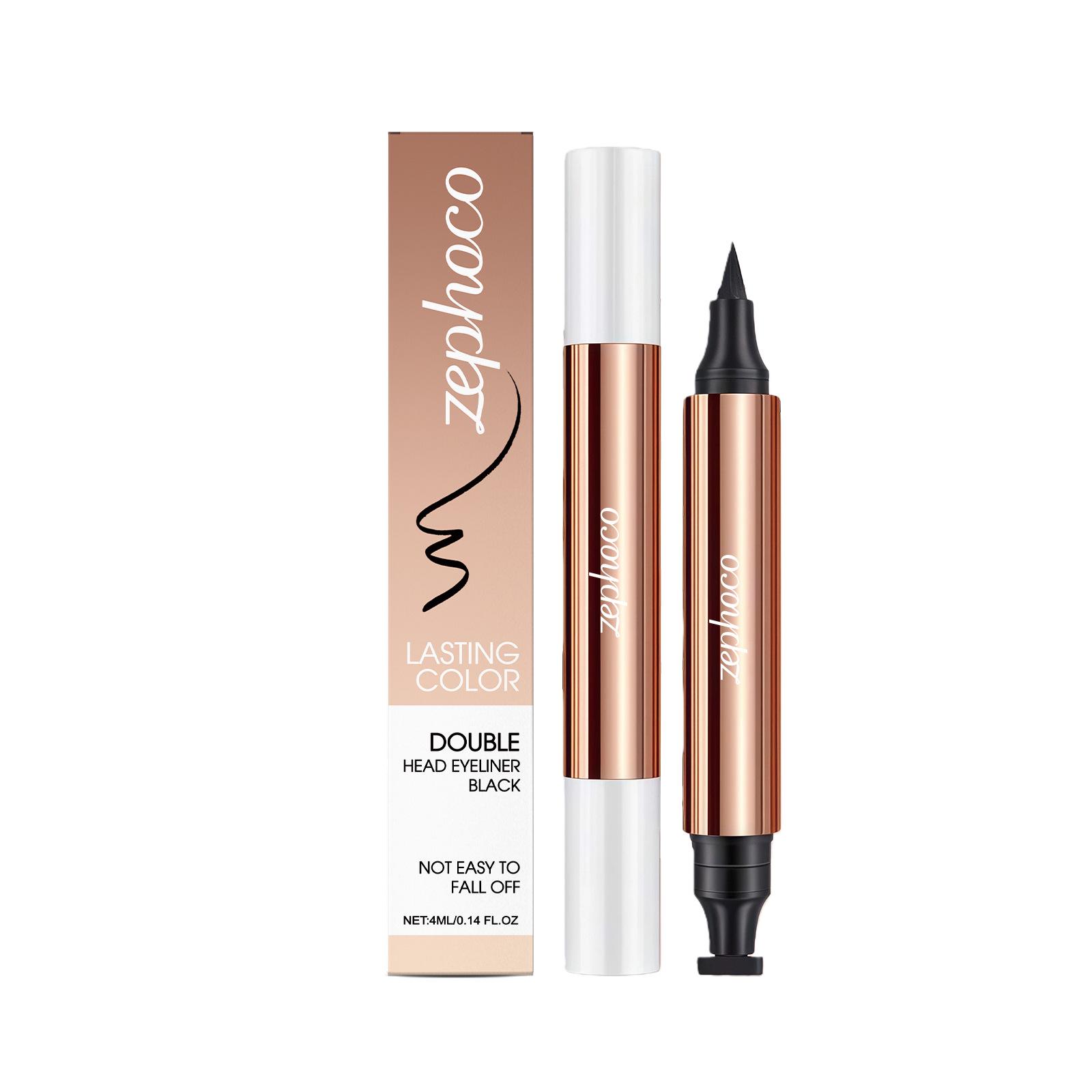 Zephoco Dual-Ended Black Eyeliner: Smooth, pigmented, quick-drying, long-lasting, multi-effect design.