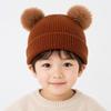 Plush Ball Baby Knit Hat Solid Color Newborn Turban Cap Infant Bonnet  Winter Autumn Season