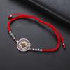 Dawapara Sri Yantra Bracelet Adjustable Braided Rope Sacred Geometry Mandala Chakra Spiritual Jewelry Stainless Steel